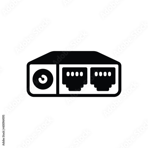 Black solid icon for tcp cable