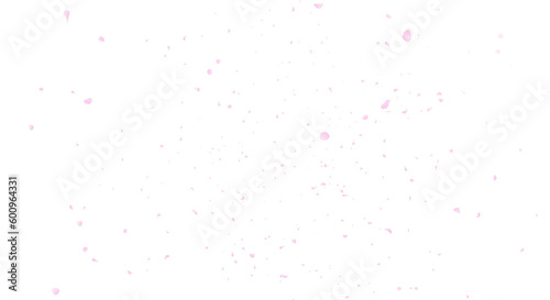 ひらひらと風に舞い散るカラフルな花びら　花吹雪・フラワーシャワー・結婚式・ウエディング・お祝い・春・凱旋・入学・パーティーのイメージ素材