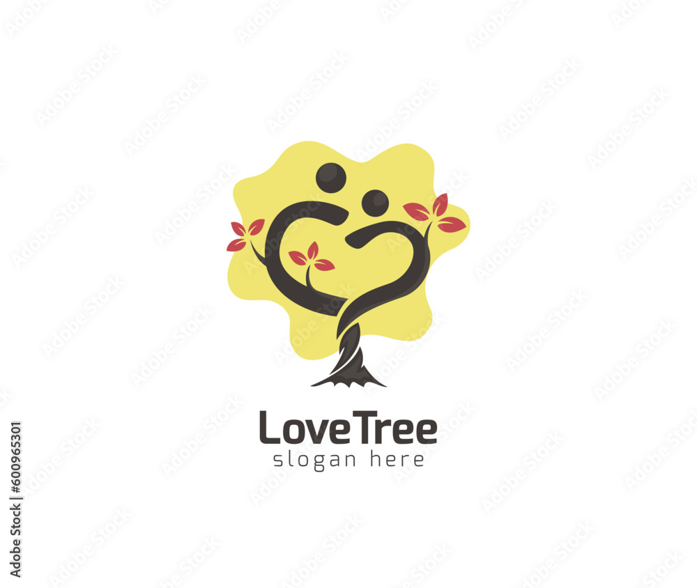 Love Tree Family love concept logo design Love Tree Family love concept logo design