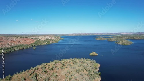 Aerial footage of Lake Moondarra Queensland Australia photo