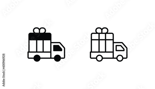 Delivery Truck icon design with white background stock illustration