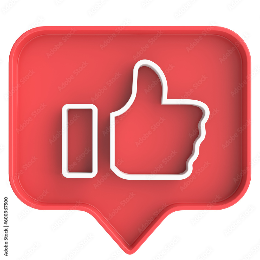 Like icon. Like button. 3D illustration. Like icon. Like button. 3D illustration.
