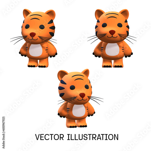 vector cartoon global tiger day illustration