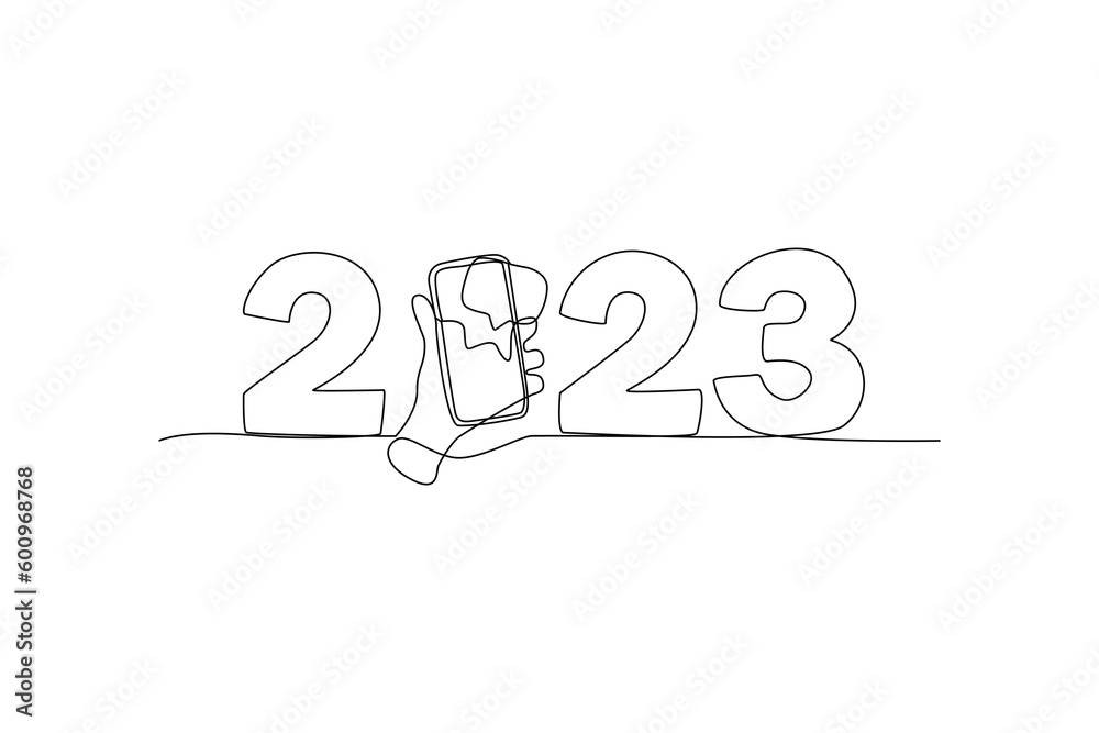 Fototapeta premium Continuous one line drawing Social media Concept. Single line draw design vector graphic illustration.