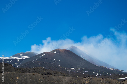 Etna, an active stratovolcano on the east coast of Sicily, Italy