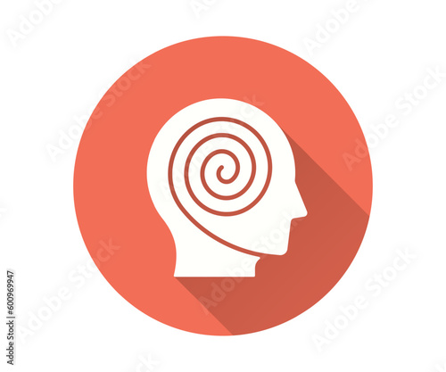 Psychotherapy icon with long shadow for graphic and web design.
