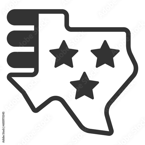 America in the form of a flag  - icon, illustration on white background, glyph style