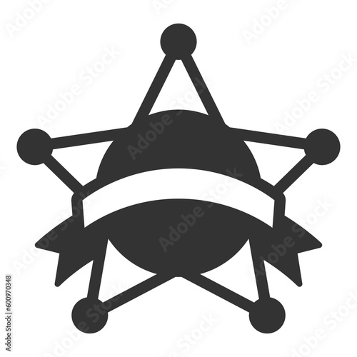 Sheriff badge  - icon, illustration on white background, glyph style