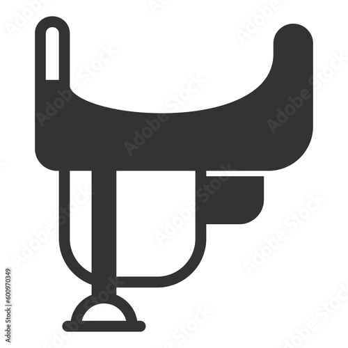 Cowboy saddle  - icon, illustration on white background, glyph style