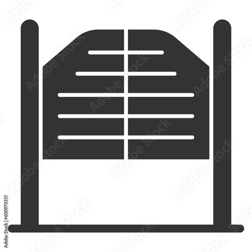 Entrance doors to the saloon  - icon, illustration on white background, glyph style