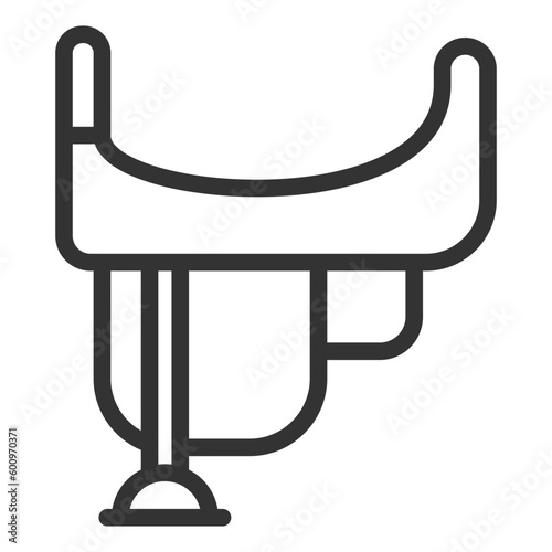 Cowboy saddle  - icon, illustration on white background, outline style