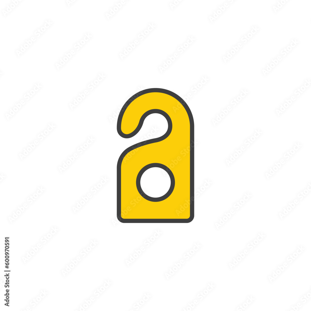 Door Hanger icon design with white background stock illustration Door Hanger icon design with white background stock illustration