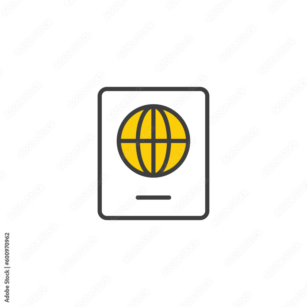 Passport icon design with white background stock illustration Passport icon design with white background stock illustration