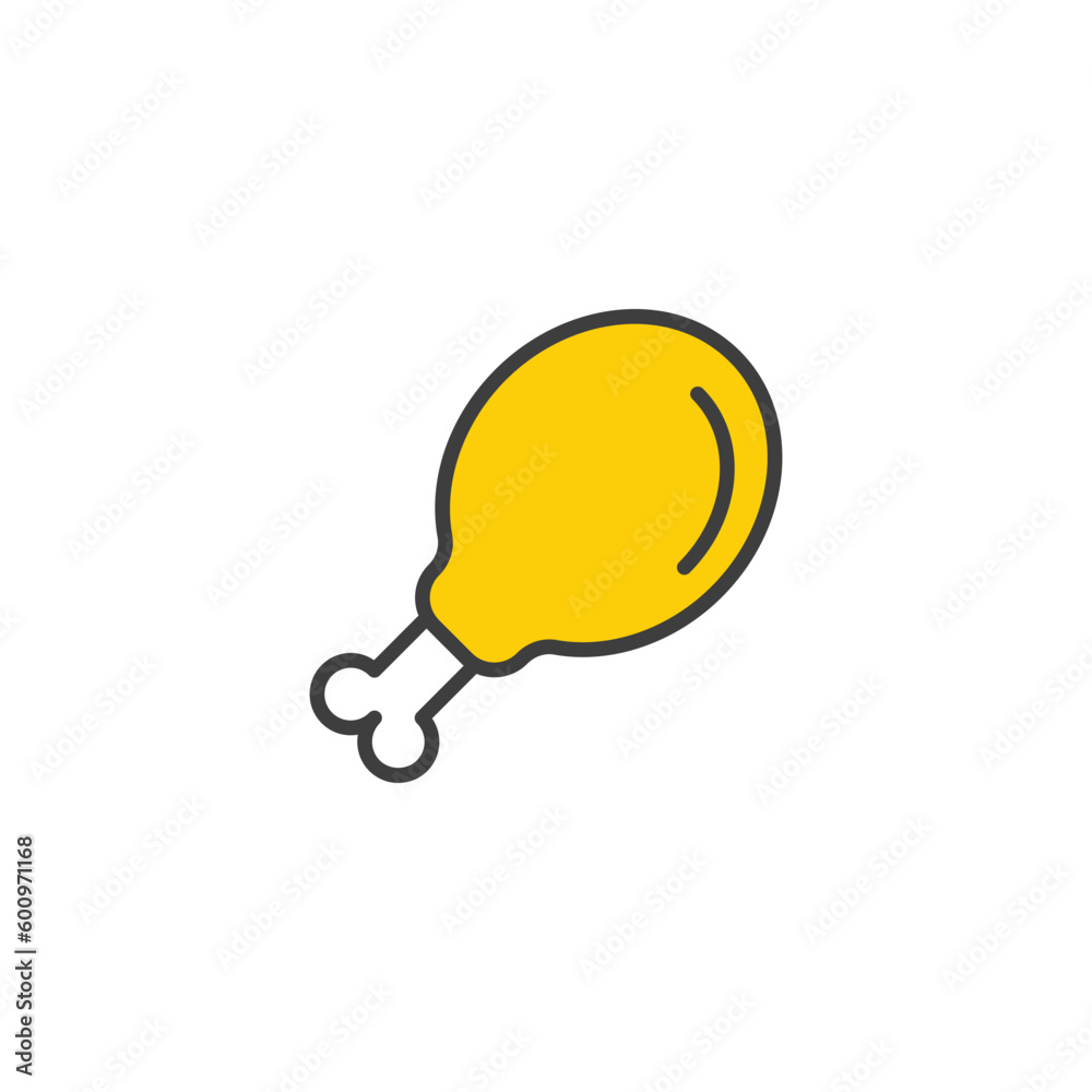Chicken Leg icon design with white background stock illustration Chicken Leg icon design with white background stock illustration