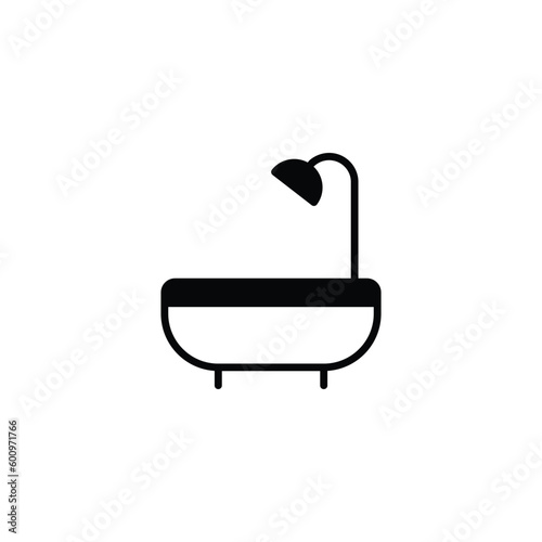 Bathtub icon design with white background stock illustration