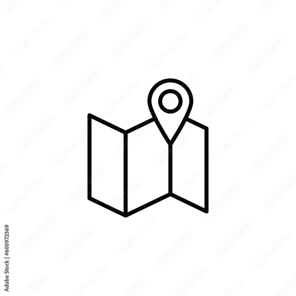 Map icon design with white background stock illustration