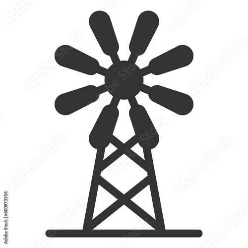 Wind pump  - icon, illustration on white background, glyph style