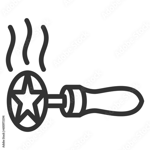 Red-hot cowboy brand  - icon, illustration on white background, outline style