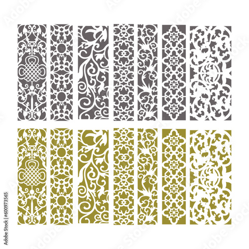 Hand drawn seamless textures. Ink brush patterns with simple and grunge doodle elements, strokes dots and waves. Vector illustration abstract ethnic fabric black on white template set