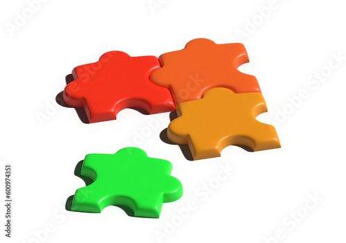 jigsaw puzzle with piece 3d 