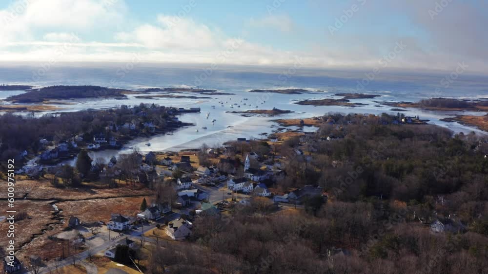 Overview of Cape Porpoise Maine near Kennebunkport. A vintage town littered with islands and inlets. Overview of Cape Porpoise Maine near Kennebunkport. A vintage town littered with islands and inlets.