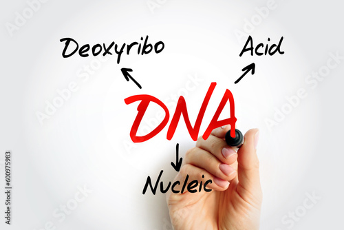 DNA - Deoxyribonucleic Acid acronym, medical concept background photo