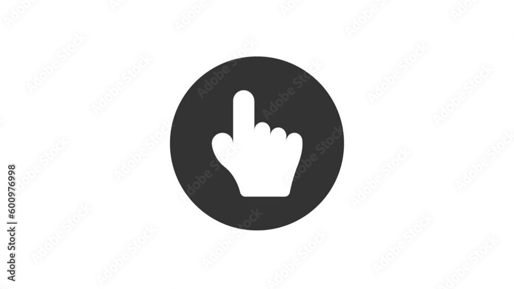Hand Click Cursor animated icon on white background
Hand Click Cursor animated icon on white background