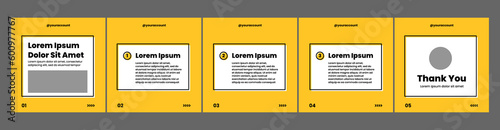 carousel template layout for social media posts. yellow theme social media template