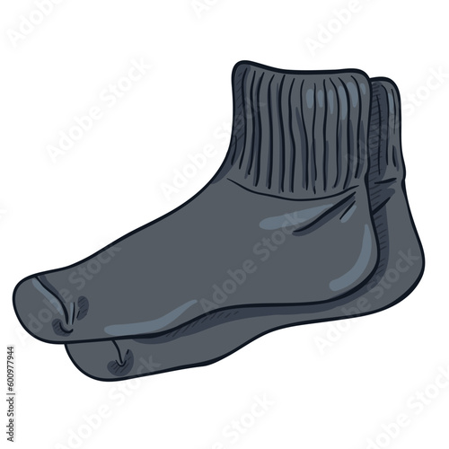 Vector Cartoon Sport Style Black Socks