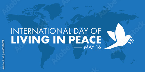 International day of living together in peace, globe in the background, and peace bird icon concept vector illustration design