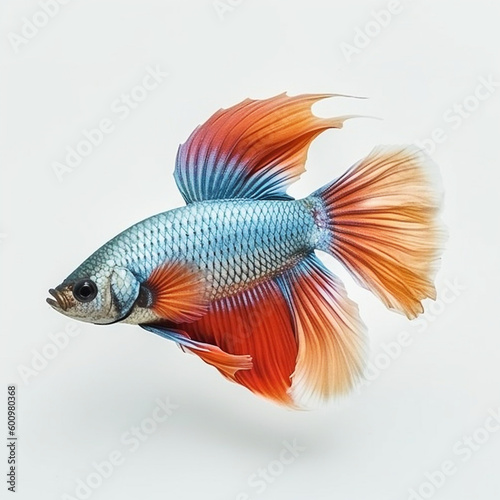 Generative ai: Betta fish isolated white background