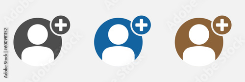 Add to friends icons. Add to friends flat vector signs