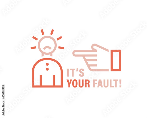 My fault icon, pictogram. Acknowledgement of a mistake.