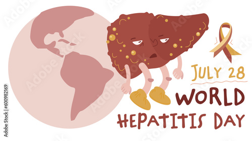 World hepatitis day. Editable vector illustration. Horizontal poster