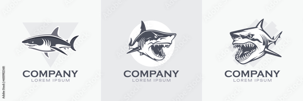 Shark Logo Set. Premium Vector Design Illustration. Shark Logo Set. Premium Vector Design Illustration.