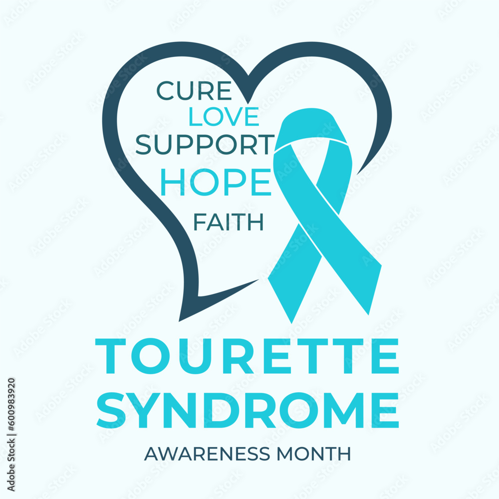 Ribbon Heart for Tourette's Syndrome Awareness Month Posters, Card ...