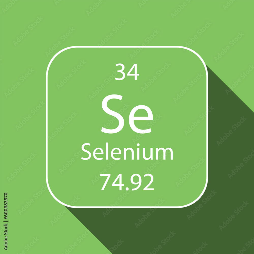 Selenium symbol with long shadow design. Chemical element of the periodic table. Vector illustration. Selenium symbol with long shadow design. Chemical element of the periodic table. Vector illustration.