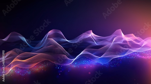 Technology background Abstract digital Technology Network Background Illustration Futuristic point wave.