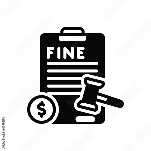 Black solid icon for penalties 