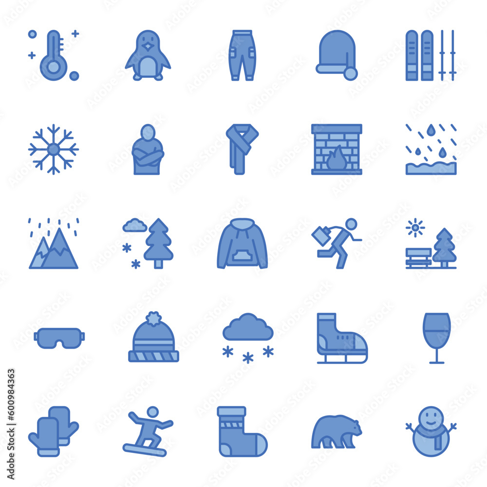 Fill blue outline icon for winter Fill blue outline icon for winter