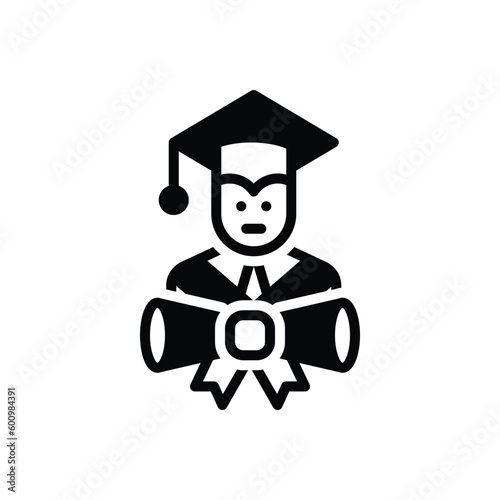 Black solid icon for bachelor 