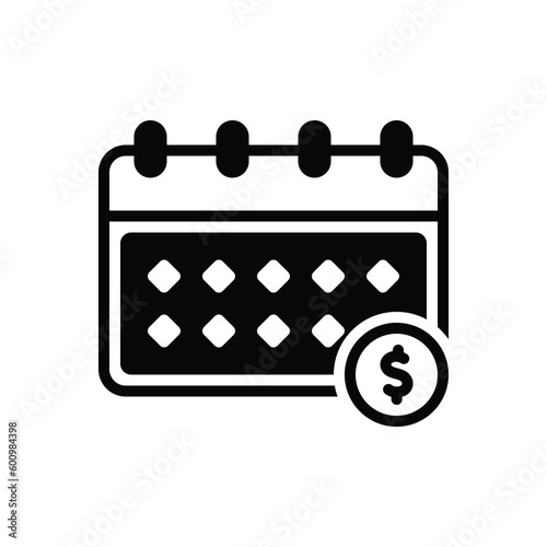Black solid icon for annually 