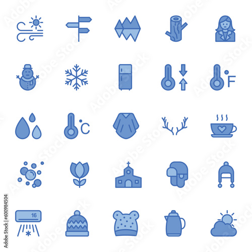 Fill blue outline icon for winter 
