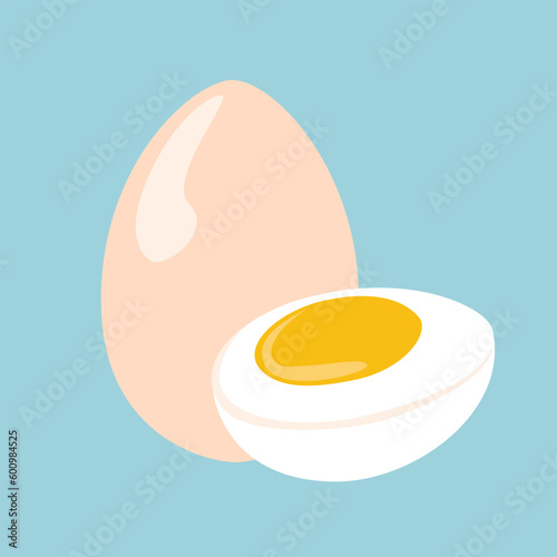 Hard Boiled Egg With Egg Yolk.