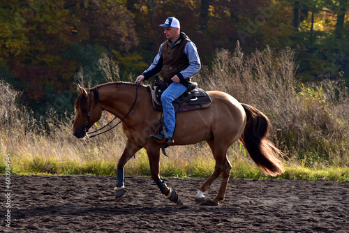 Obraz na płótnie Westernreiten w salonie