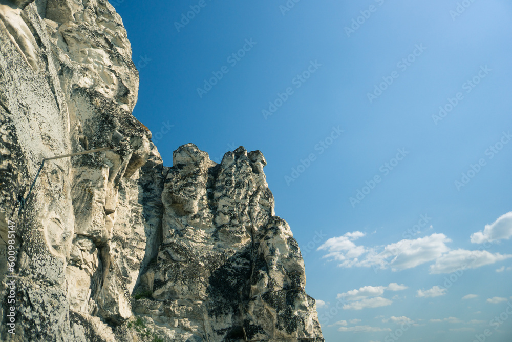 rock on the background of fields