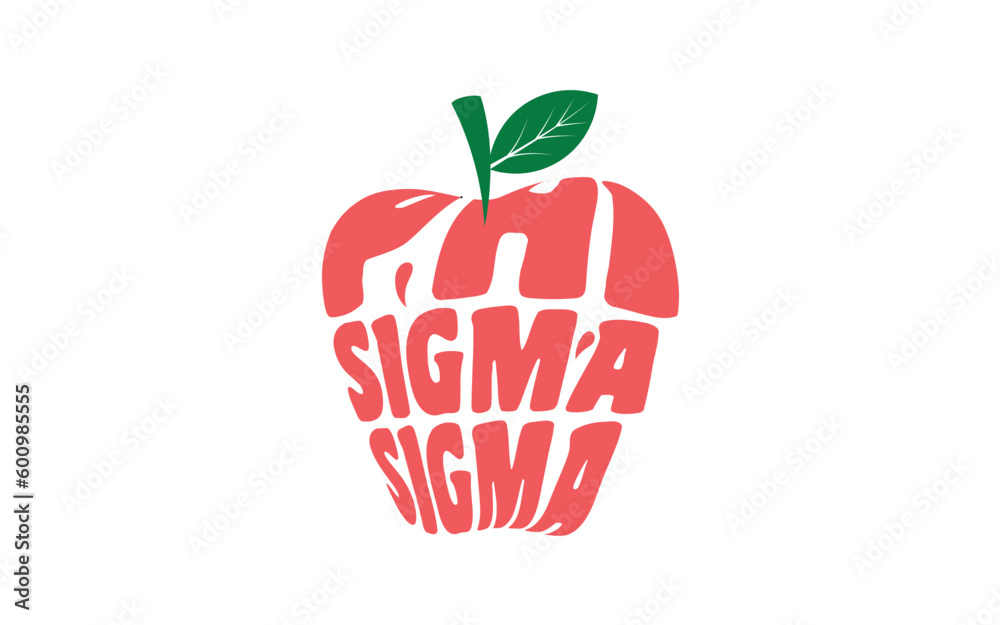 Phi sigma sigma Greek letters, Phi sigma sigma apple design - obrazy, fototapety, plakaty 