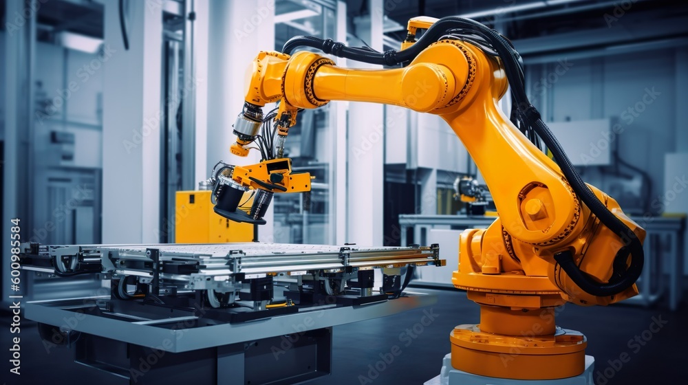 robotic arm assembly line factory manufacture industry in a car plant Generative AI robotic arm assembly line factory manufacture industry in a car plant Generative AI