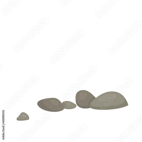 Gray stones. Nature background element. Vector cartoon illustration.