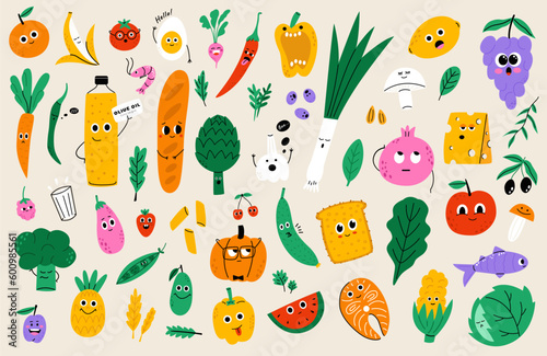 Cartoon food characters collection